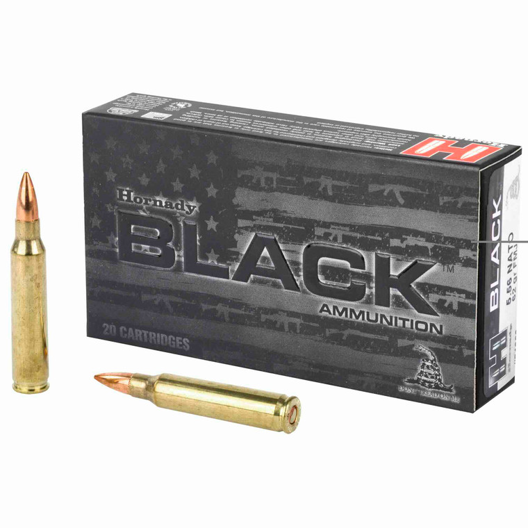 Hornady 81263 Black Target/Varmint 5.56x45mm NATO 62 gr FMJ20 Per Box/ 10 Cs