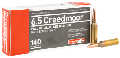 Aguila 6.5 Creedmoor 140gr FMJBT Ammunition - 20 Rounds (500 Rounds Case Option)