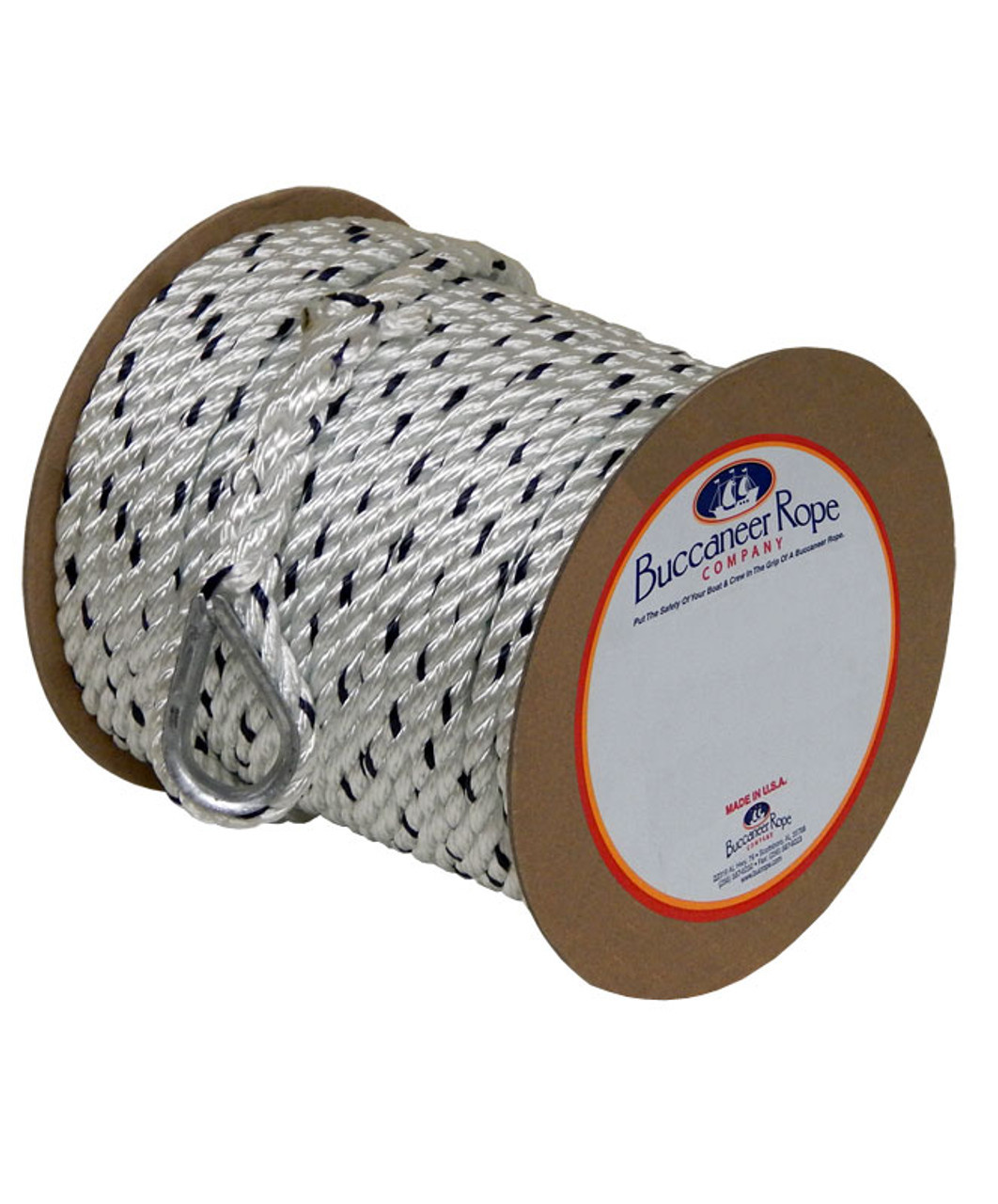 Buccaneer Rope 3/8 inch x 150 ft. White Twisted Nylon Anchor Rode PN 21-12150 MALAYSIA , INDONESIA , BRUNEI , SINGAPORE , THAILAND , VIETNAM , PHILIPPHINES , LAOS , CAMBODIA