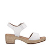 HEEL WOOD LOOK SANDAL VELCRO BS WHITE D0N52-80