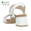 VELCRO STRAP DRESS SANDAL BLOCK HEEL WHITE D1K51-80