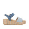 VELCRO SANDAL RAFFIA PLATFORM BLUE JEANS D1N5412