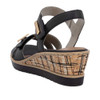 SANDAL FINE WEDGE VELCRO STRAPS BLACK R6266-00
