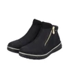 DBL ZIP ANKLE BOOTIE VELOUR LINED BLACK Z4265-00