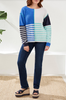 BOAT NECK SWEATER MULTI STRIPE/COL BLOCK 2338O-8077