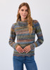 ENVELOPE COLLAR SWEATER SPACEDYE STRIPE 1489306(1489306)