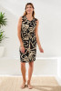 SLVLESS PRINT DRESS W/FRONT DETAIL 2451O-3457