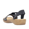 WISHBONE SANDAL EMB STRAPS CIRCLE DECO BLACK 608B4-00