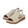 SLIP ON SANDAL ELASTIC WEDGE BEIGE/SILVER 62741-60