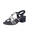 STRAPPY ELASTIC RHINESTONE SANDAL BLACK  64970-00