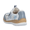 SLIPON BUNGEE CORK SOLE WHITE/BLUE PRINT N42K6-90