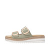 2 STRAP BUCKLE/VELCRO SLIDE SANDAL SAGE  D0Q66-52