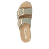 2 STRAP BUCKLE/VELCRO SLIDE SANDAL SAGE  D0Q66-52