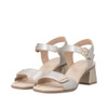 VELCRO STRAP DRESS SANDAL BLOCK HEEL PALE GOLD D1K54-90