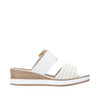 SLIDE SANDAL WEDGE BUCKLE WHITE D6463-80