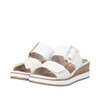 SLIDE SANDAL WEDGE BUCKLE WHITE D6463-80