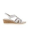ELASTIC WEDGE SANDAL CENTRE STONES SILVER  R6264-92
