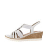 ELASTIC WEDGE SANDAL CENTRE STONES SILVER  R6264-92