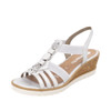 ELASTIC WEDGE SANDAL CENTRE STONES SILVER  R6264-92