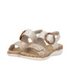 VELCRO BACKSTRAP SANDAL W. BUCKLE BEIGE/METALLIC SEASHELL R6853-94