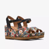 CHICLY FLORAL WEDGE SANDAL BLACK PRINT 26184535