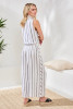 STRIPE SLVLESS TOP/ELASTIC WAIST 6091O-5400