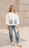 FRANNIE PULLOVER SWEATER DENIM POCKETS 5733