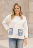 FRANNIE PULLOVER SWEATER DENIM POCKETS 5733