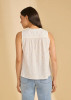 SLVLESS VNECK BLOUSE COTT/METALLIC 7387184