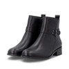 CLEAN FASHION ANKLE BOOT STRAP DETAIL BLACK D3U7200