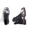 LUG BOOT LACEUP COW PRINT WHITE/BLACK 72617-01
