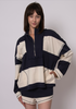 CAMILLE STRIPE LS HALF ZIP TOP 57T005S