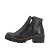 SHORT FASHION BOOT LUG DBL ZIP BLACK 79254-00
