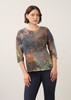 3/4 SLV VNECK TOP SATURATED PRINT 3901451