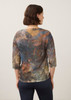 3/4 SLV VNECK TOP SATURATED PRINT 3901451