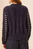 L/S MOCK NECK W/CONTRAST CABLE DETAIL 3129O-3954
