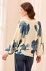 PUFF SLV PRINTED V-NECK SWEATER 6363O-5614