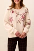 CREW NECK SWEATER FLORAL W/EMB 3155O-8500