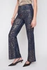 LEOPARD WIDE LEG COATED JEAN R11081D