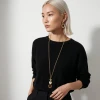 LONG CHAIN NECKLACE WITH TORTOISE CIRCLE 0658711