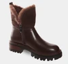 AD1664 WP LEATHER FUR ROLL ZIP BOOT