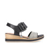WEDGE SANDAL BS W. BUCKLE ELLE BLACK/CREMA D6453-01