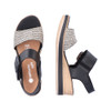 WEDGE SANDAL BS W. BUCKLE ELLE BLACK/CREMA D6453-01