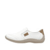 SLIP ON CASUAL GORE SHOE WHT/CAMEL L1755-80