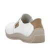 SLIP ON CASUAL GORE SHOE WHT/CAMEL L1755-80