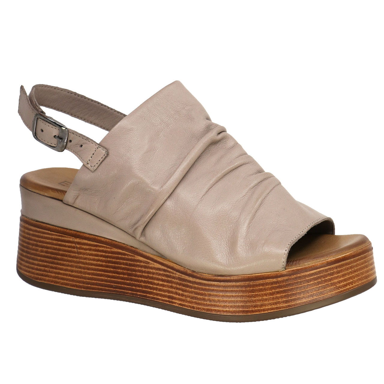 NIKKI 01 by EVERLY LEATHER PLATFORM SANDAL WEDGE Brock s