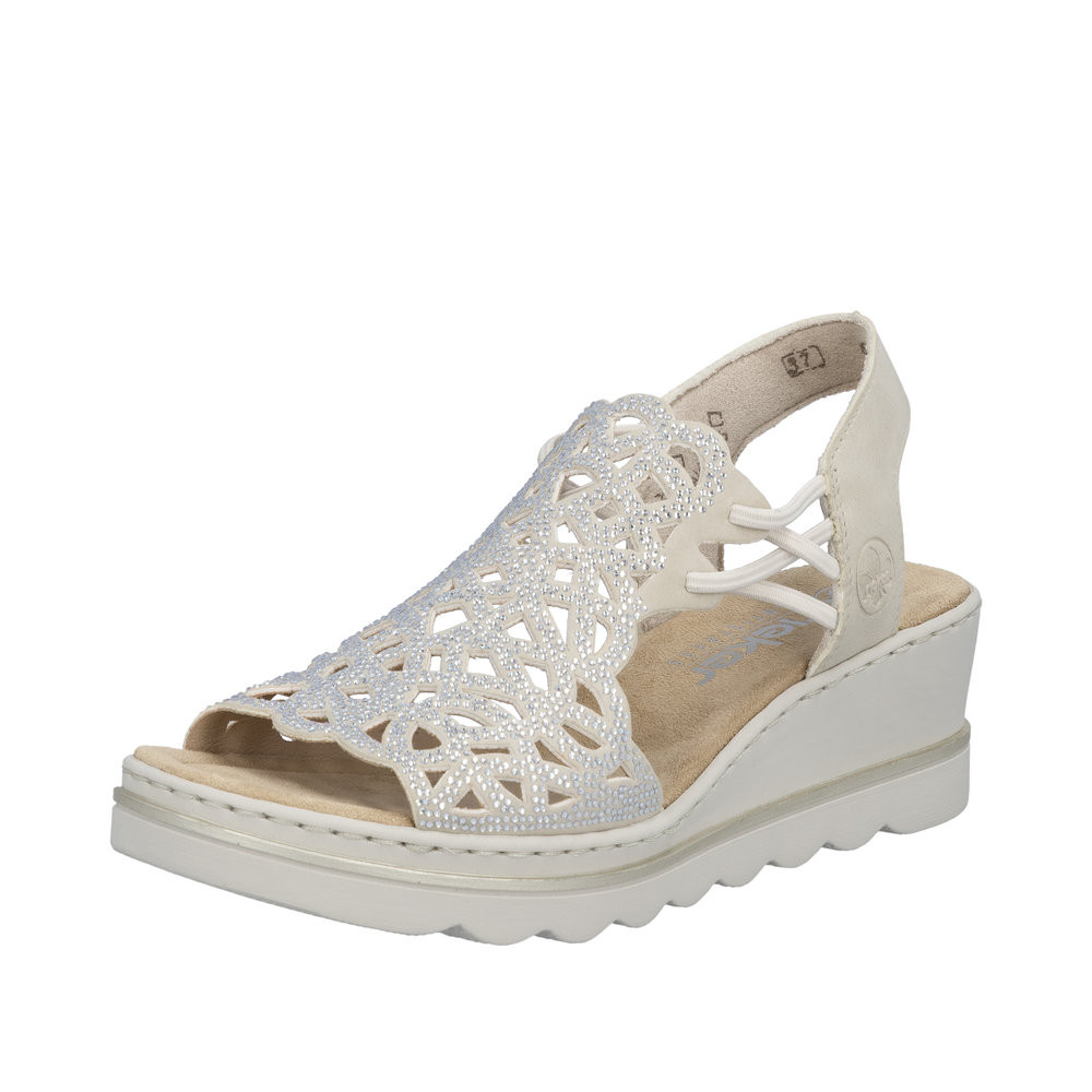 SLIP ON LACEY PERF WEDGE SANDAL GINGER 67465-62 - Brock's