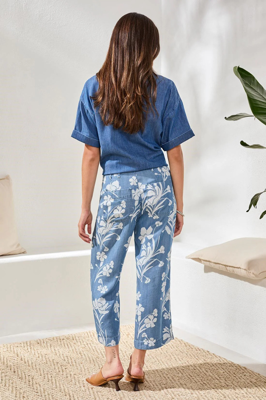 FLOWY WIDE PRINT FLORAL CROP PANT 6142O-4954P - Brock's