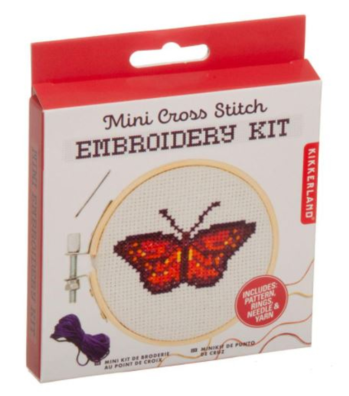 Mini Cross Stitch Embroidery Kit From Kikkerland Mushroom 