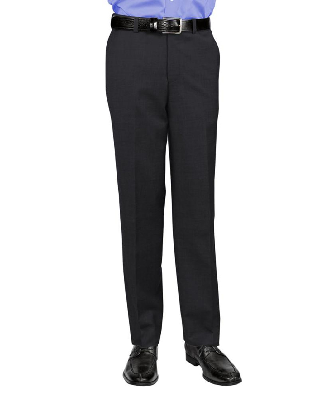 Black Flat Front Pant Polyester By Classic – Men's Clothing & Formalwear